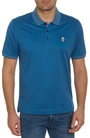 Robert Graham Archie 2 Skull Appliqué Polo in Indigo at Nordstrom, Size Small