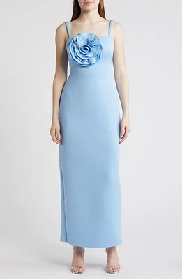 Eliza J Rose Sleeveless Scuba Gown Light Blue at Nordstrom,