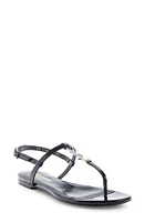 Saint Laurent Cassandra Crystal YSL Logo Sandal Nero at Nordstrom,