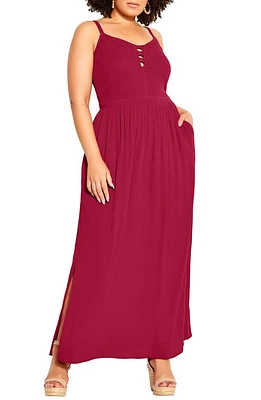 City Chic Riviera Maxi Dress in Rhubarb at Nordstrom, Size Medium