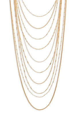 Open Edit Layered Ball Chain Necklace in Gold at Nordstrom