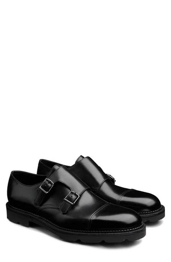 John Lobb William New Standard Double Monk Shoe Black at Nordstrom,