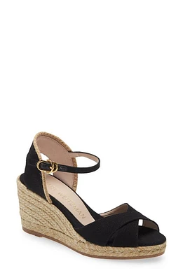 Stuart Weitzman Mirela Espadrille Sandal in Black/Natural at Nordstrom, Size 7.5