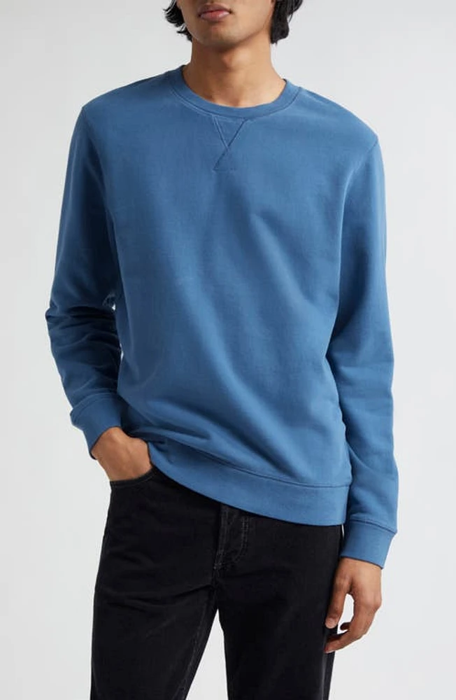 Sunspel French Terry Crewneck Sweatshirt Steel Blue at Nordstrom,