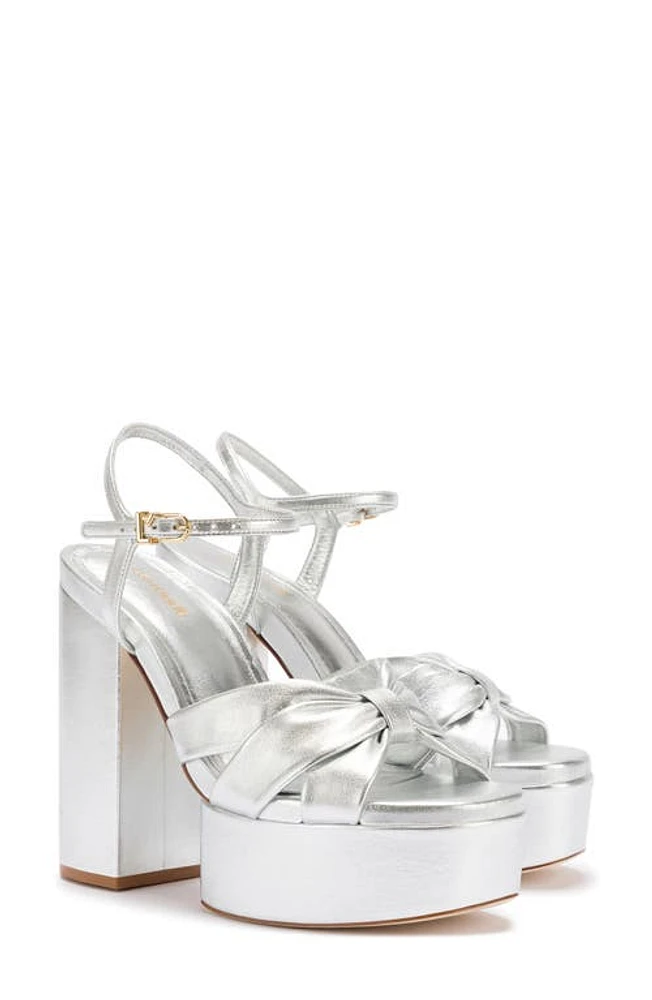 Larroudé Vivienne Metallic Platform Sandal Silver at Nordstrom,