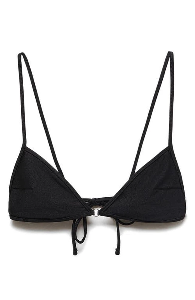 MANGO Shimmer Triangle Bikini Top at Nordstrom,