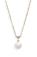 Mikimoto Classic Diamond & Akoya Pearl Pendant Necklace in Gold at Nordstrom