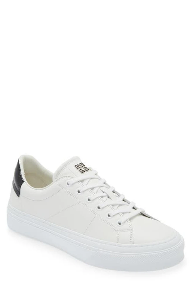 Givenchy City Court Leather Low Top Sneaker White/Black at Nordstrom,