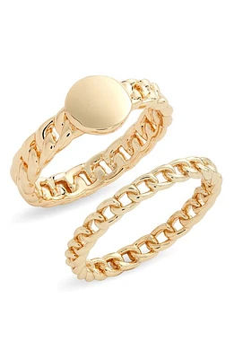 Nordstrom Set 2 Rings Gold at Nordstrom,