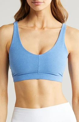 Beyond Yoga Space Dye Embody Sports Bra Sky Blue Heather at Nordstrom,