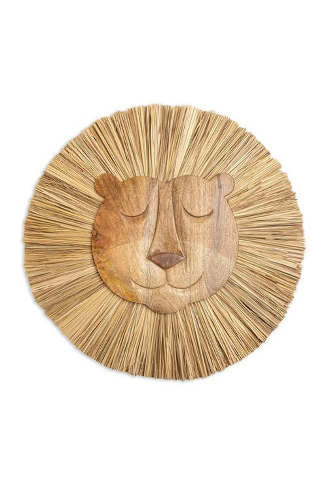 CRANE BABY Safari Animal Wooden Wall Decor in Brown Lion at Nordstrom