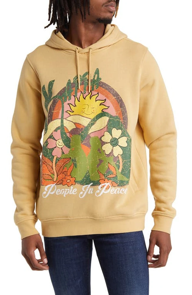 KAPPA Authentic Archer Graphic Hoodie Beige Camel at Nordstrom,