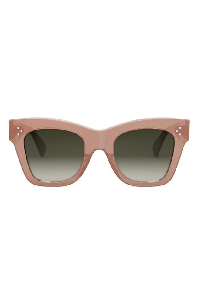 CELINE 50mm Gradient Small Cat Eye Sunglasses in Pink /Gradient Brown at Nordstrom