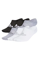 adidas Assorted 6-Pack Originals No-Show Socks in Black/White/Grey at Nordstrom, Size Large