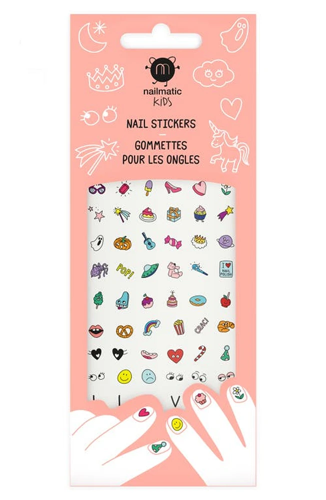 nailmatic Kids' Set of 72 Nail Stickers in Pink Multi at Nordstrom