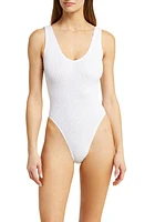 BOUND by Bond-Eye The Mara Ribbed One-Piece Swimsuit in Optic White Eco at Nordstrom