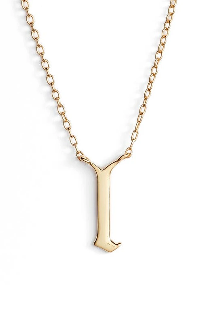 Argento Vivo Sterling Silver Argento Vivo Gothic Initial Pendant Necklace in Gold- at Nordstrom