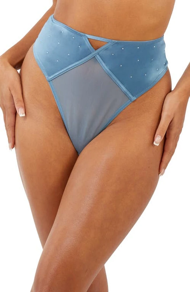 Playful Promises Olympia Storm High Waist Thong Grey at Nordstrom, Us