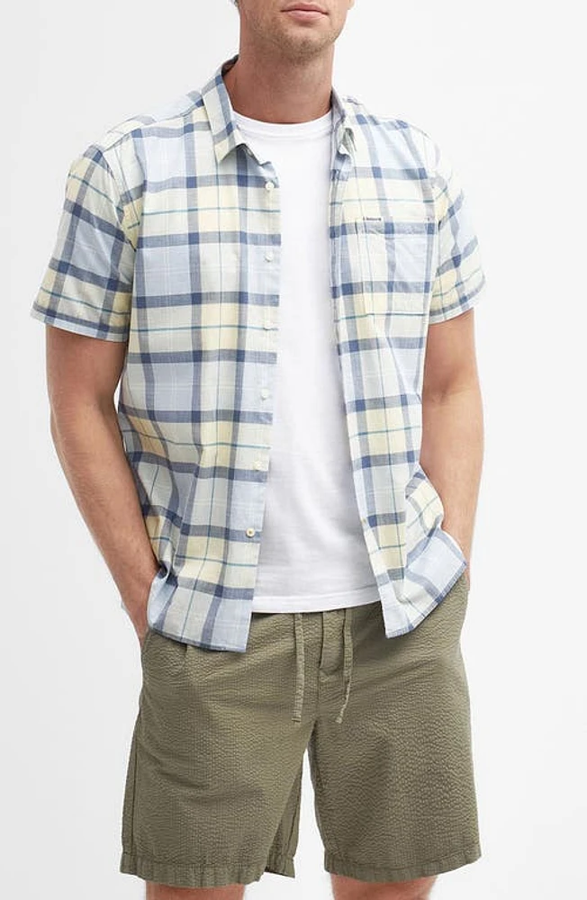 Barbour Gordon Plaid Short Sleeve Button-Up Shirt Sandsend Tartan at Nordstrom,