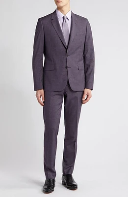 Paul Smith Tailored Fit Stripe Stretch Cotton Suit in Purple at Nordstrom, Size 38 Us