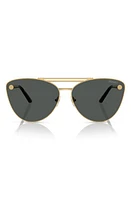 Versace 64mm Oversize Cat Eye Sunglasses in Gold at Nordstrom