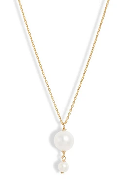 Poppy Finch Cultured Pearl Pendant Necklace in 14Kyg at Nordstrom, Size 18