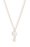 Poppy Finch Cultured Pearl Pendant Necklace in 14Kyg at Nordstrom, Size 18