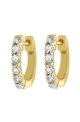 EDEN PRESLEY Diamond Huggie Hoop Earrings in Yellow/white at Nordstrom