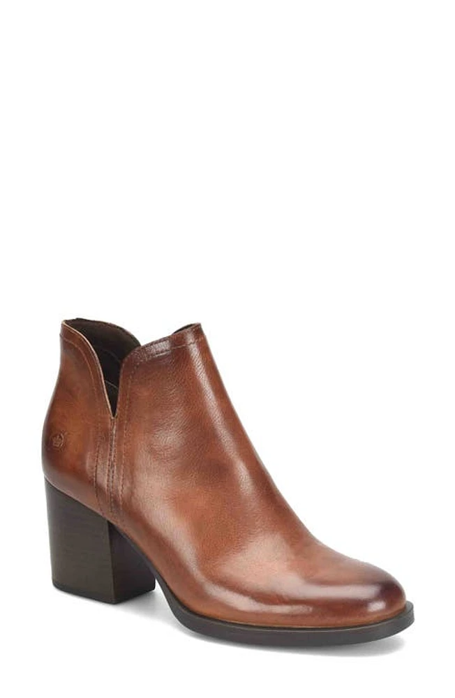 Børn Olivia Block Heel Zip Bootie Brown F/G at Nordstrom,