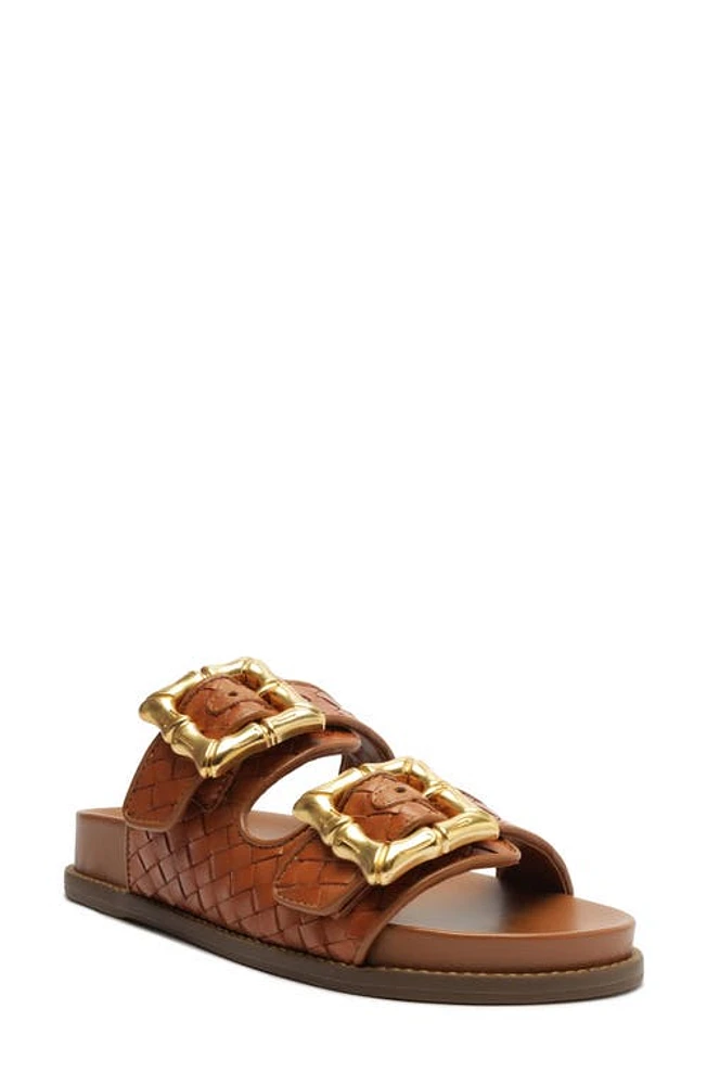 Schutz Enola Woven Strap Sandal Miele at Nordstrom,