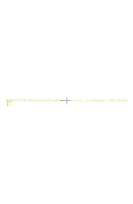 Meira T Diamond Cross Bracelet in Yellow at Nordstrom, Size 7