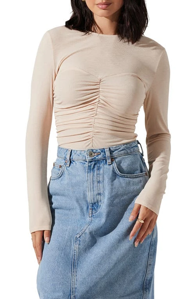 ASTR the Label Center Ruched Knit Top in Cream at Nordstrom, Size Small