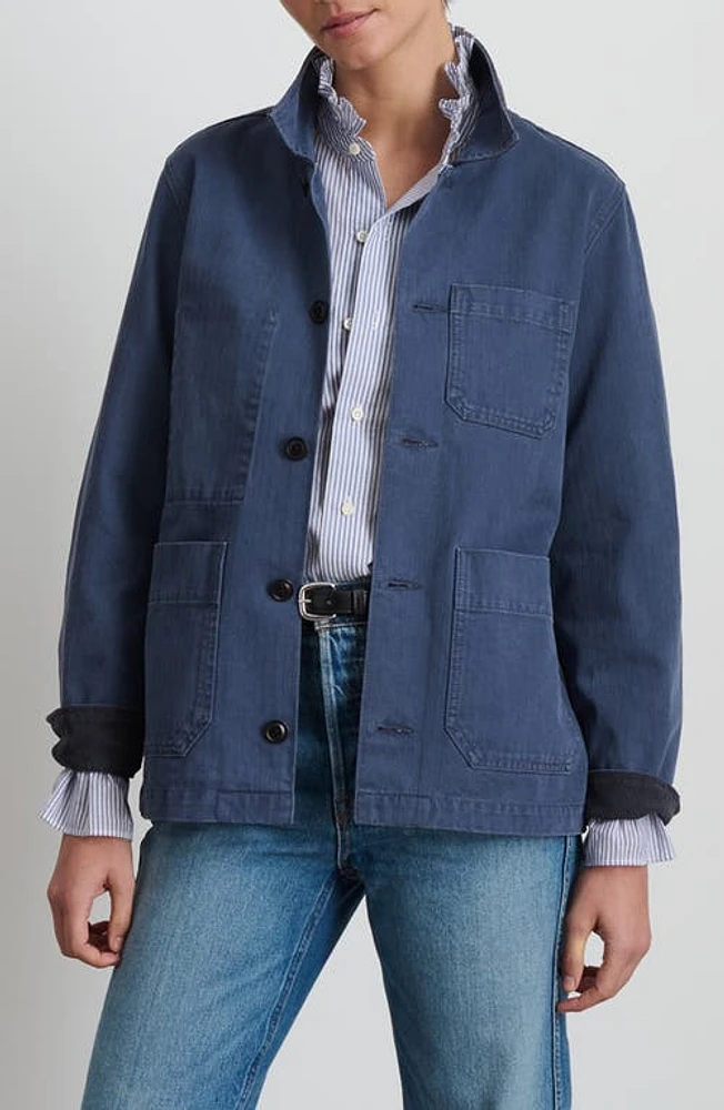 Alex Mill Britt Cotton Work Jacket Slate Blue at Nordstrom,