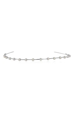 Brides & Hairpins Jayla Imitation Pearl Headband in Silver at Nordstrom