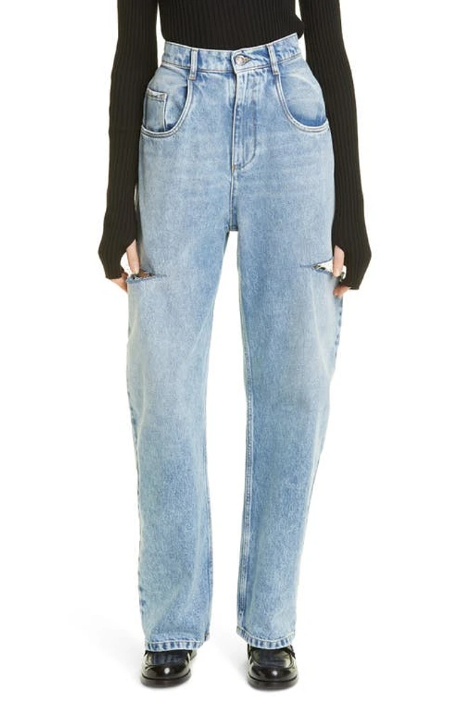 Maison Margiela Ripped Side Cutout Jeans Stone Washed at Nordstrom, Us