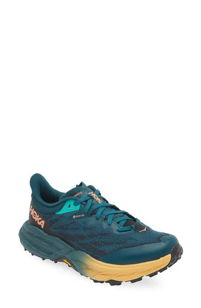 HOKA Speedgoat 5 GTX Gore-Tex Waterproof Trail Running Shoe Deep Teal /Black at Nordstrom,