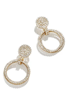 BaubleBar Pavé Crystal Frontal Hoop Earrings in Gold at Nordstrom