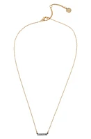 AllSaints Mini Pavé Bar Pendant Necklace in Crystal at Nordstrom