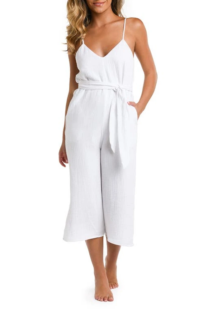 La Blanca Seaside V-Neck Cover-Up Jumpsuit White at Nordstrom,