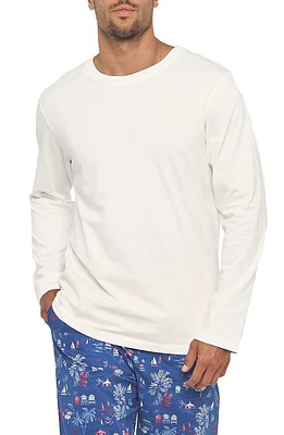 The Lazy Poet Luke St. Tropez Long Sleeve Pajama T-Shirt in White at Nordstrom, Size Small