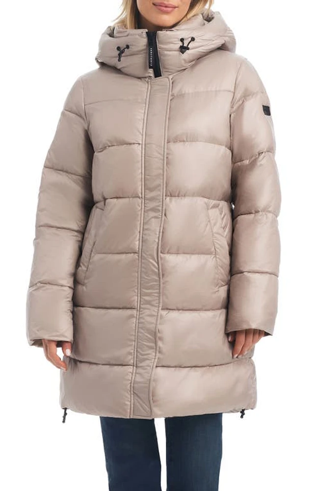 Sanctuary Hooded Puffer Coat in Taupe at Nordstrom, Size X-Large