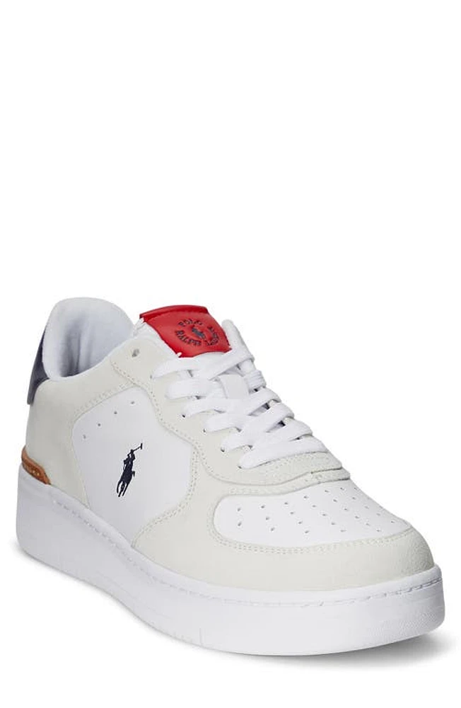 Polo Ralph Lauren Masters Court Sneaker White/Navy/Red at Nordstrom,