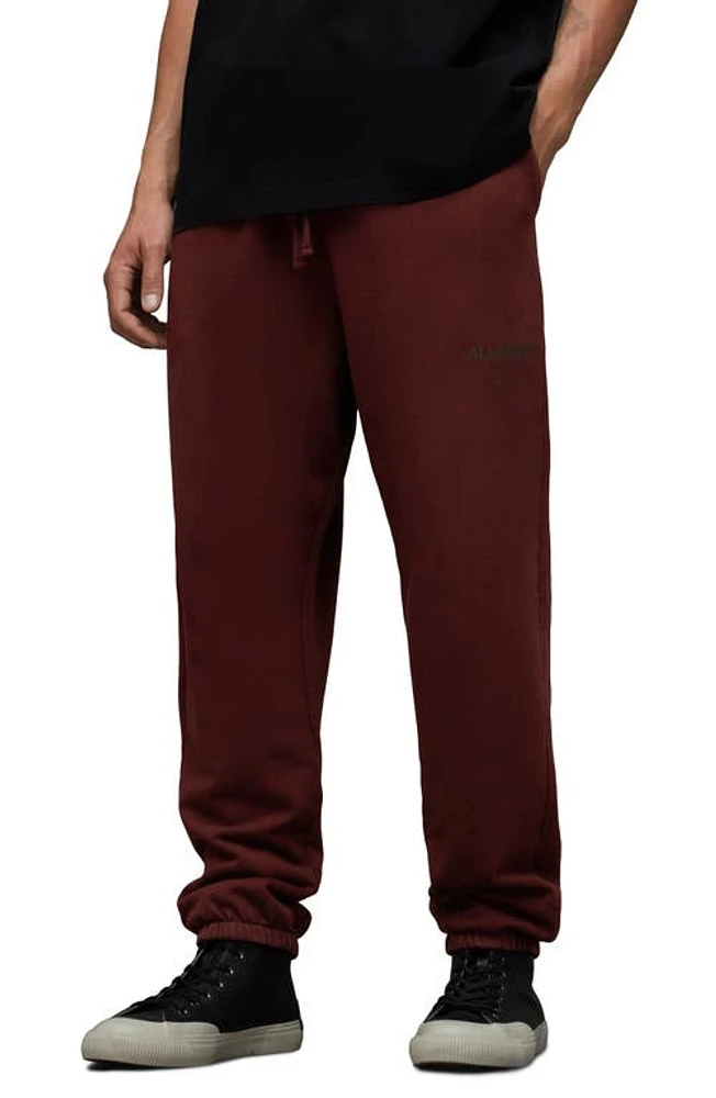 AllSaints Underground Relaxed Fit Organic Cotton Sweatpants Mars Red at Nordstrom,