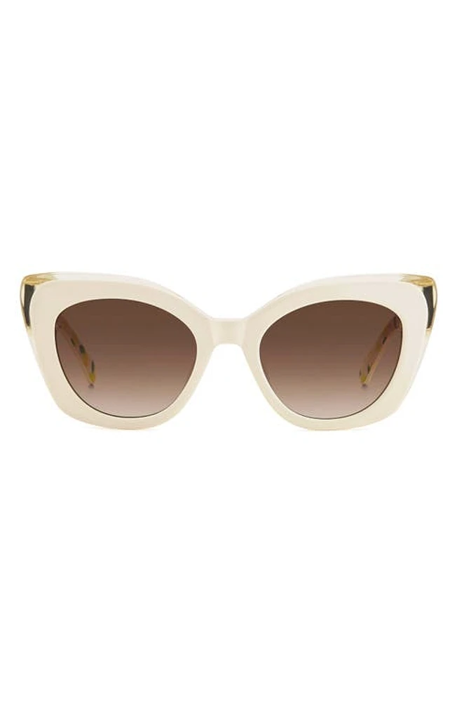 Kate Spade New York marigolds 51mm gradient cat eye sunglasses in Ivory/Brown Gradient at Nordstrom