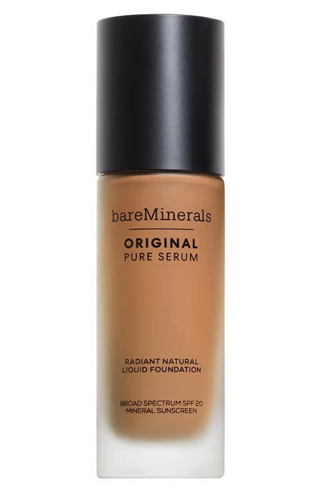 bareMinerals Original Pure Serum Radiant Natural Liquid Foundation Mineral SPF 20 in Deep Warm at Nordstrom