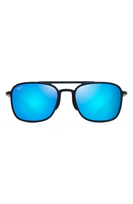 Maui Jim Keokea 55mm PolarizedPlus2 Aviator Sunglasses in Matte Blue/Blue Hawaii at Nordstrom