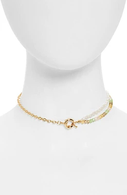 BP. Mixed Bead Clasp Choker in Gold Multi at Nordstrom