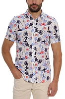 Robert Graham Bondi Tropical Print Short Sleeve Button-Up Shirt White Multi at Nordstrom,