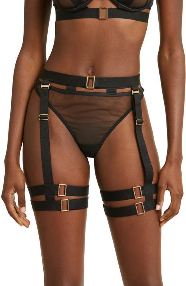 Bluebella Trinity Harness Garter Belt Black at Nordstrom,