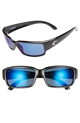 Costa Del Mar Caballito 60mm Polarized Sunglasses in Black/Blue Mirror at Nordstrom